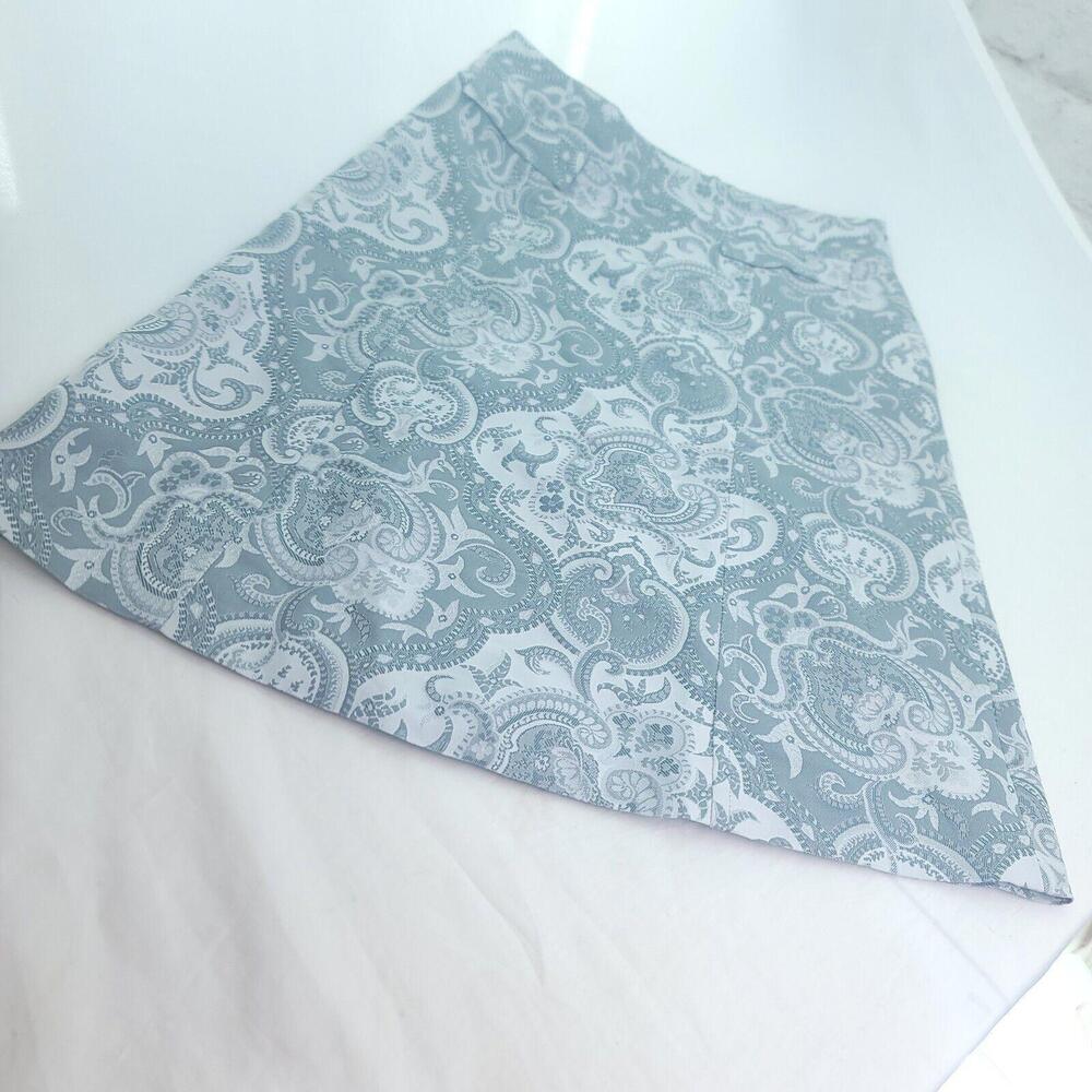 Express Design Studio Size 4 Metallic Silver Gray Paisley Skirt